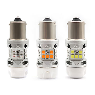 खरीदें T3 Error Free 1156 BA15S BAU15S Light Bulb 12V 24W White Amber Red Car Motorcycle LED Turn Signal Lights With Ceramics online manufacture
