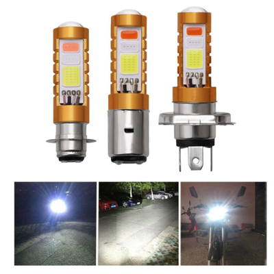 3 रंग COB LED हेडलाइट H4 H6 80W P15D BA20D व्हाइट ब्लू रेड