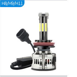 8 साइड्स H1 H3 H4 H7 9005 9006 ऑटोमोटिव एलईडी हेडलाइट 6000K 360 कैनबस