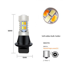 5630 20SMD एलईडी टर्न सिग्नल बल्ब डबल कलर 7440 T20 BA15S 1156 BAU15S
