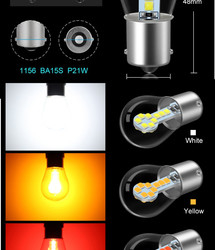 1156 BA15S LED 1157 BAY15D LED ब्रेक टर्न सिग्नल लाइट्स सिंगल / डुअल कॉन्टैक्ट बायोनेट