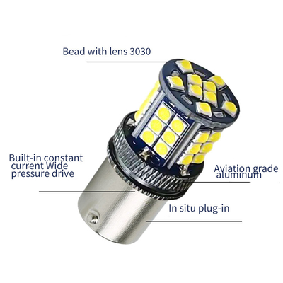 एल्यूमीनियम मिश्र धातु एलईडी मोड़ संकेत संकेतकों 3030 39 SMD 12v 1156 BA15S 1157 BAY15D T20 T25 कार मोड़ संकेत