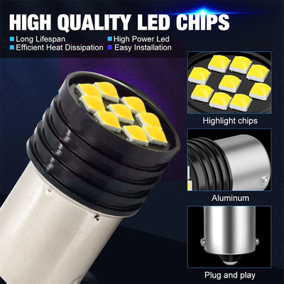 1157 BAY15D एलईडी P21/5W 1156 BA15S P21W एलईडी बल्ब 9 SMD 3030 R5W R10W कार रिवर्स लाइट ब्रेक टेल लैंप