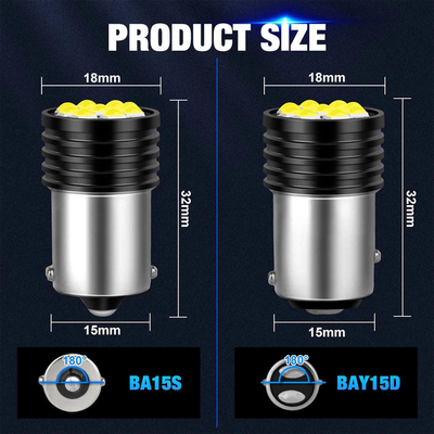 1157 BAY15D एलईडी P21/5W 1156 BA15S P21W एलईडी बल्ब 9 SMD 3030 R5W R10W कार रिवर्स लाइट ब्रेक टेल लैंप