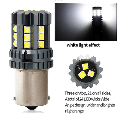 सफेद एलईडी कार टर्न सिग्नल लाइट्स ऑटो 12V 24V 2835 45SMD 1156 1157 T25 3156 3157 T20 7440 7443 कैनबस बल्ब कार एलईडी