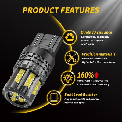 सफेद एलईडी कार टर्न सिग्नल लाइट्स ऑटो 12V 24V 2835 45SMD 1156 1157 T25 3156 3157 T20 7440 7443 कैनबस बल्ब कार एलईडी