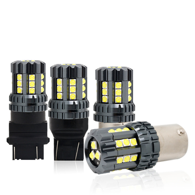 सफेद एलईडी कार टर्न सिग्नल लाइट्स ऑटो 12V 24V 2835 45SMD 1156 1157 T25 3156 3157 T20 7440 7443 कैनबस बल्ब कार एलईडी