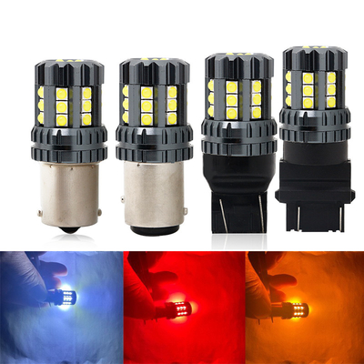 सफेद एलईडी कार टर्न सिग्नल लाइट्स ऑटो 12V 24V 2835 45SMD 1156 1157 T25 3156 3157 T20 7440 7443 कैनबस बल्ब कार एलईडी