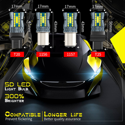 जलरोधक 12V 1156 3030 24LED+2COB ब्रेक टर्न सिग्नल लाइट्स 3156 डुअल कलर एलईडी बल्ब