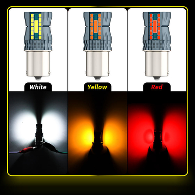 जलरोधक 12V 1156 3030 24LED+2COB ब्रेक टर्न सिग्नल लाइट्स 3156 डुअल कलर एलईडी बल्ब