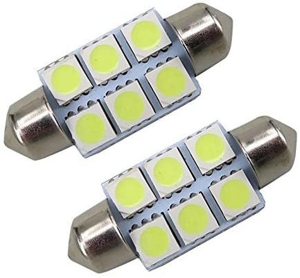 फेस्टून C5W 5050 6SMD LED कार इंटीरियर लाइट्स लैंप बल्ब डोम ब्लू व्हाइट DC 12V 31mm 36mm 39mm 41mm