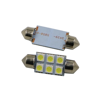 फेस्टून C5W 5050 6SMD LED कार इंटीरियर लाइट्स लैंप बल्ब डोम ब्लू व्हाइट DC 12V 31mm 36mm 39mm 41mm